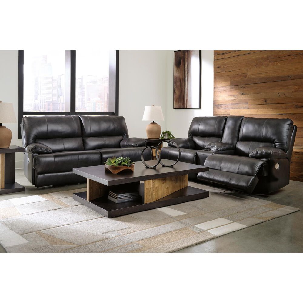 Ashley Mountainous Power Reclining Loveseat with Adjustable Headrest in Eclipse, , large