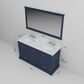 Lexora Home Dukes 60" Double Bathroom Vanity in Navy Blue with 2 cm White Quartz Top and Rectangular Sinks, , large