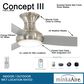 Minka-Aire Concept III 54" Ceiling Fan with LED Light in Brushed Nickel Wet, , large