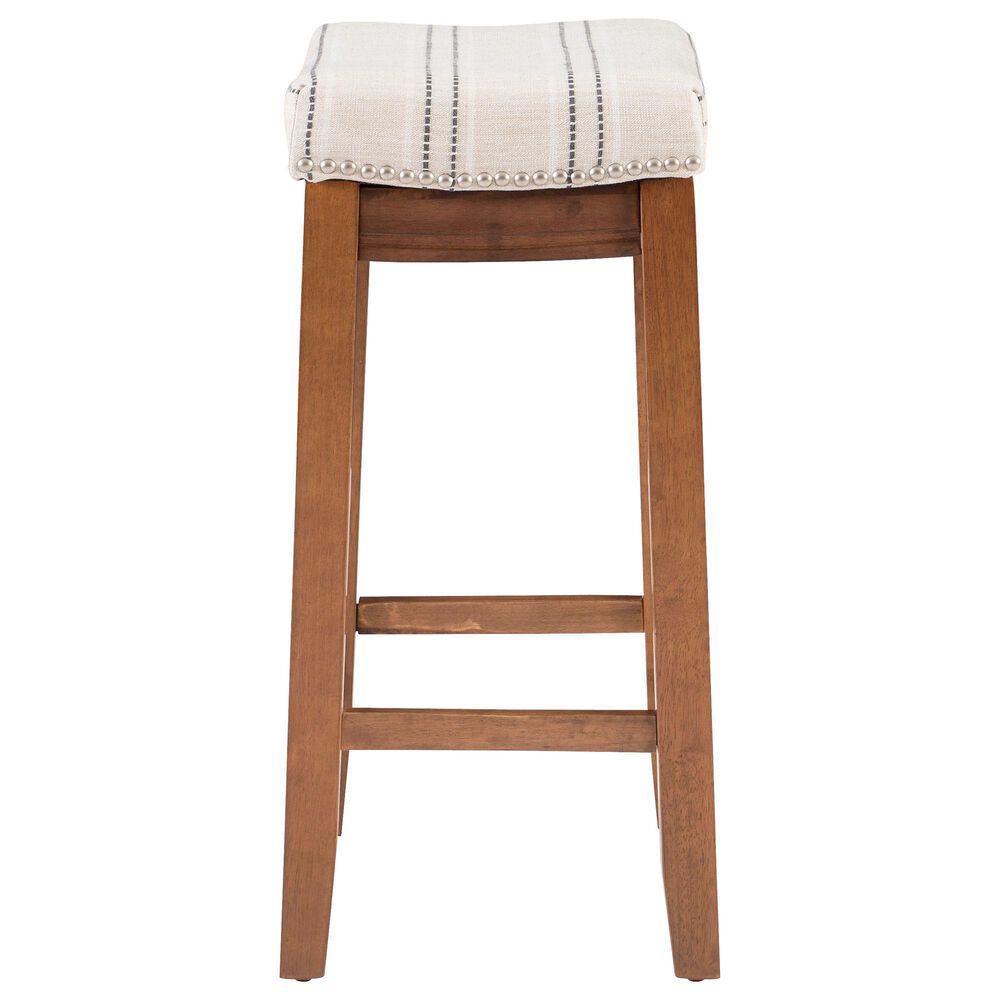 Linon Home Decor Claridge Counter Stool with Natural Cushion in Rich Brown, , large
