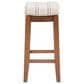 Linon Home Decor Claridge Counter Stool with Natural Cushion in Rich Brown, , large