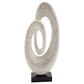 Maple and Jade Pearl Shell Abstract Swirl Decorative Sculpture in Polished White and Black, , large