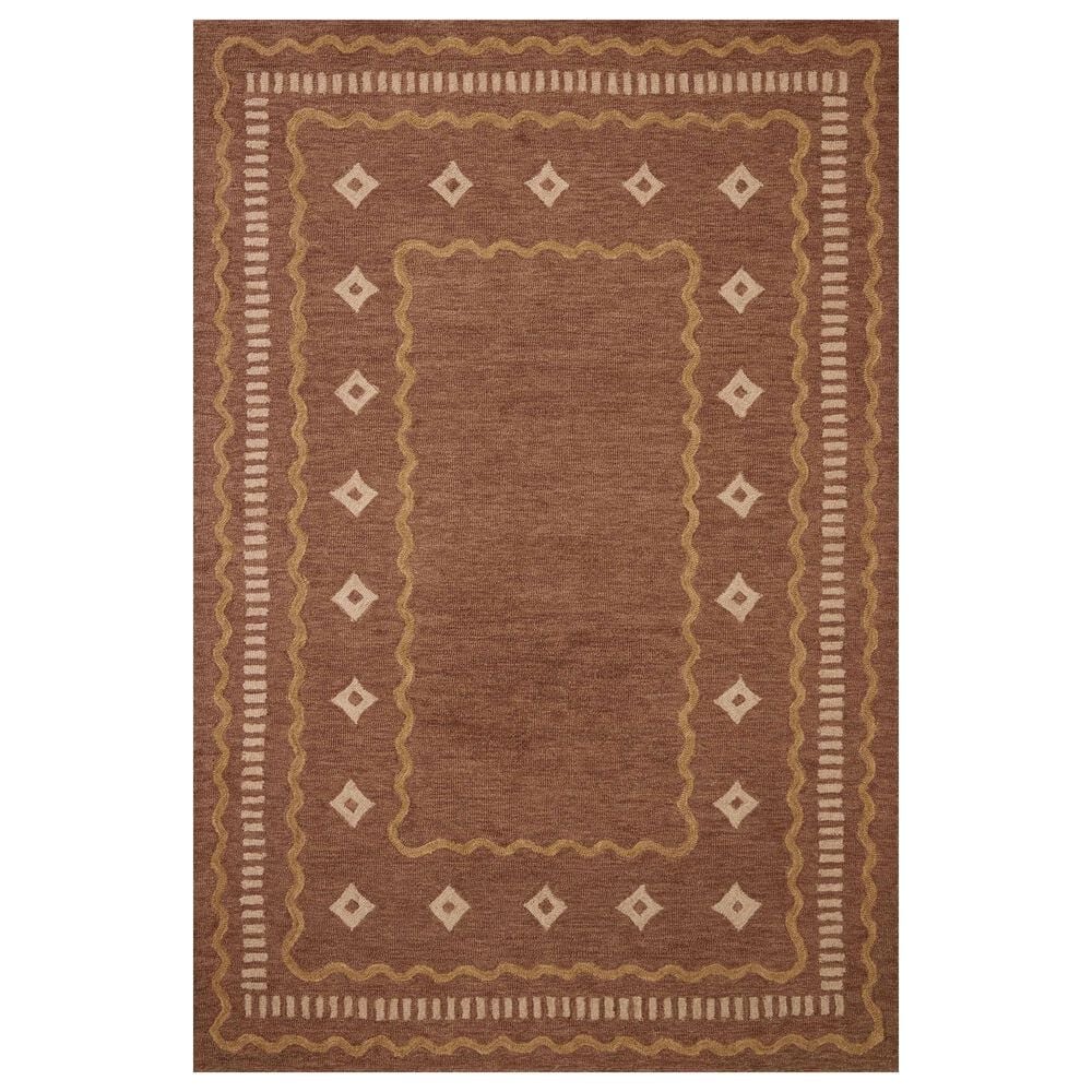 Chris Loves Julia x Loloi Alfie Clay and Spice 7"9" x 9"9" Area Rug, , large