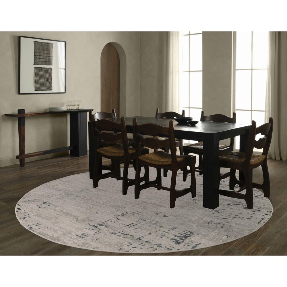 Jaipur Cirque Cian Light Gray and Dove 7&#39;10&quot; Round Area Rug, , large