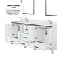 Lexora Home Ziva 80" Double Bathroom Vanity in White with 2 cm White Quartz Top and Rectangular Sinks, , large