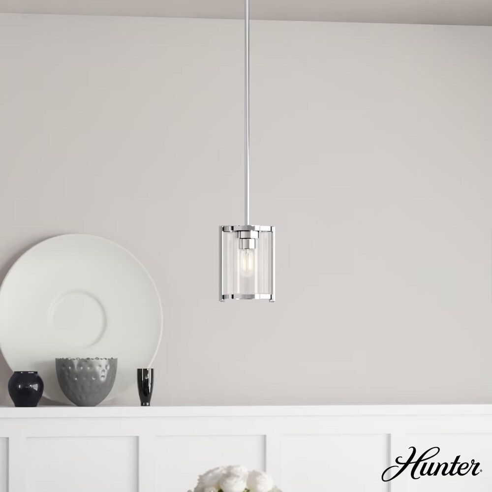 Hunter Astwood 1-Light Mini Pendant in Polished Nickel, , large