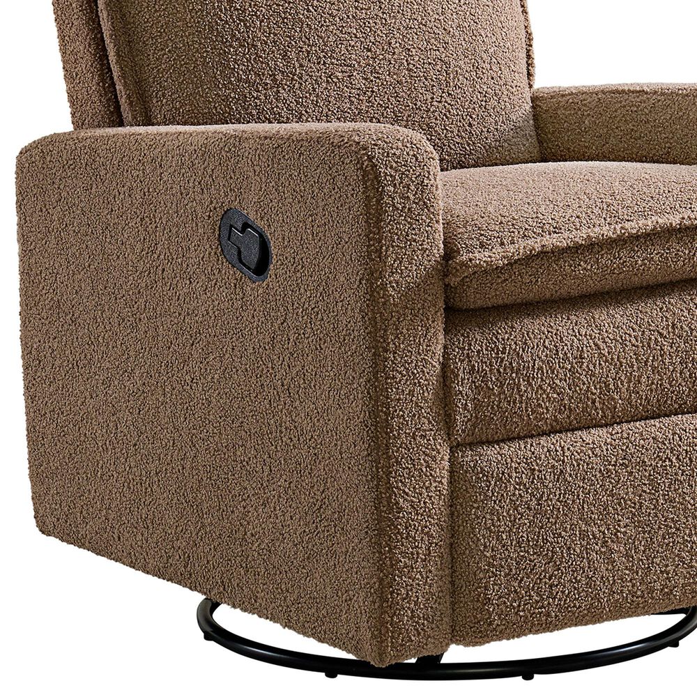 Oxford Baby Uptown Manual Glider Recliner Rocking Chair in Teddy Brown, , large