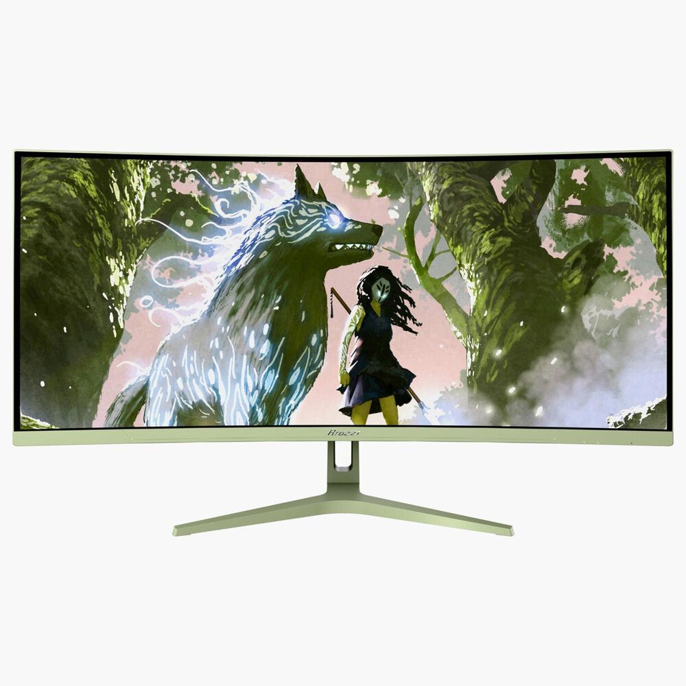 Arozzi Nova 34" Curved VA 165Hz Gaming Monitor in Forest Green, , large