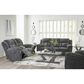 Ashley Frohn Manual Reclining Sofa in Graphite, , large