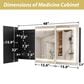 HOMLUX 48" x 32" Bathroom Medicine Cabinet with Mirror in Silver, , large