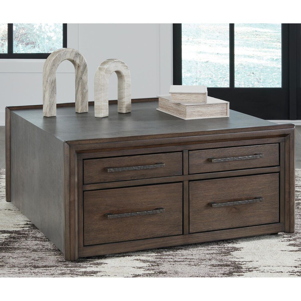 Ashley Kallenny Coffee Table in Dark Brown and Gray, , large