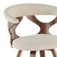 LumiSource Gardenia Swivel Arm Chair with Cream Upholstered in Walnut, , large