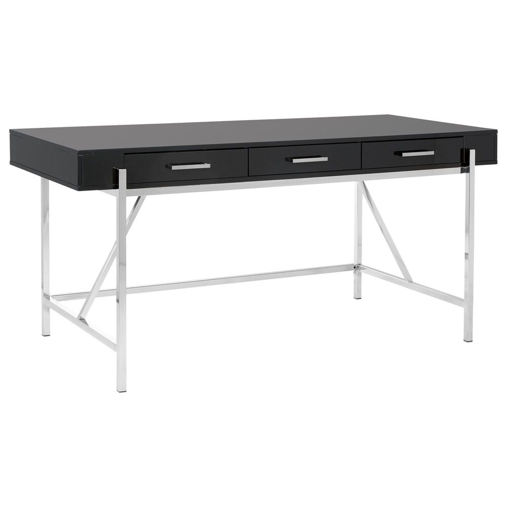 OSP Home Broadway Writing Desk in Black and Chrome, , large
