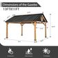 Sunwell Garden 13" x 11" Outdoor Cedar Framed Gazebo in Wood, , large