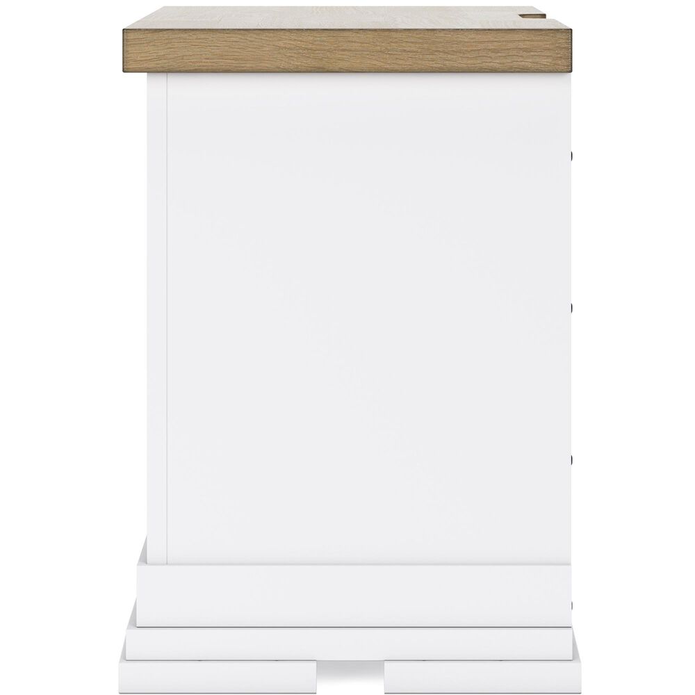 Ashley Ashbryn Nightstand in White and Natural with USB Ports, , large