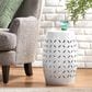 Hearth and Haven Lilac Outdoor Metal Side Table with Cylindrical Design in White, , large