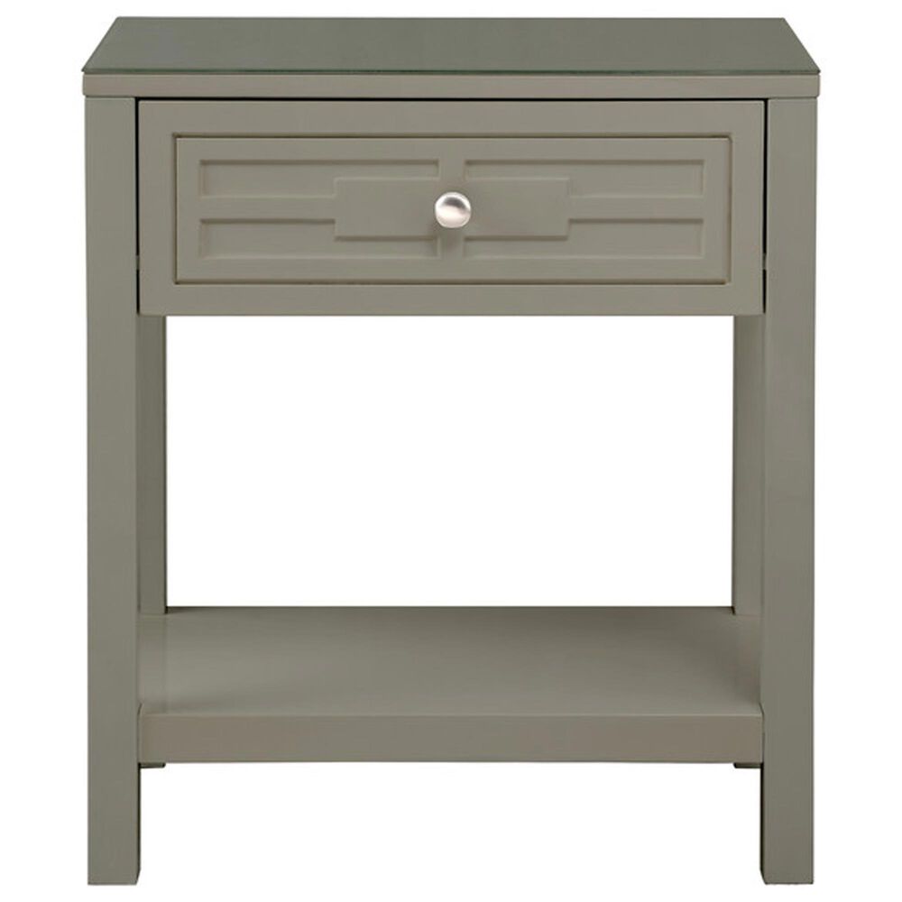 HOMLUX 1-Drawer Nightstand with Shelf in Gray, , large