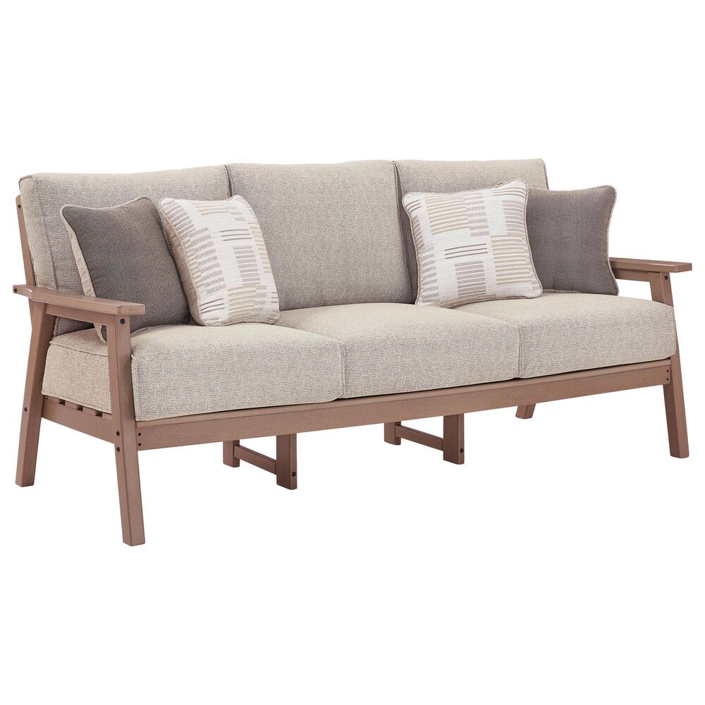 Ashley Grover Beach Outdoor Sofa with Cushion in Driftwood, , large