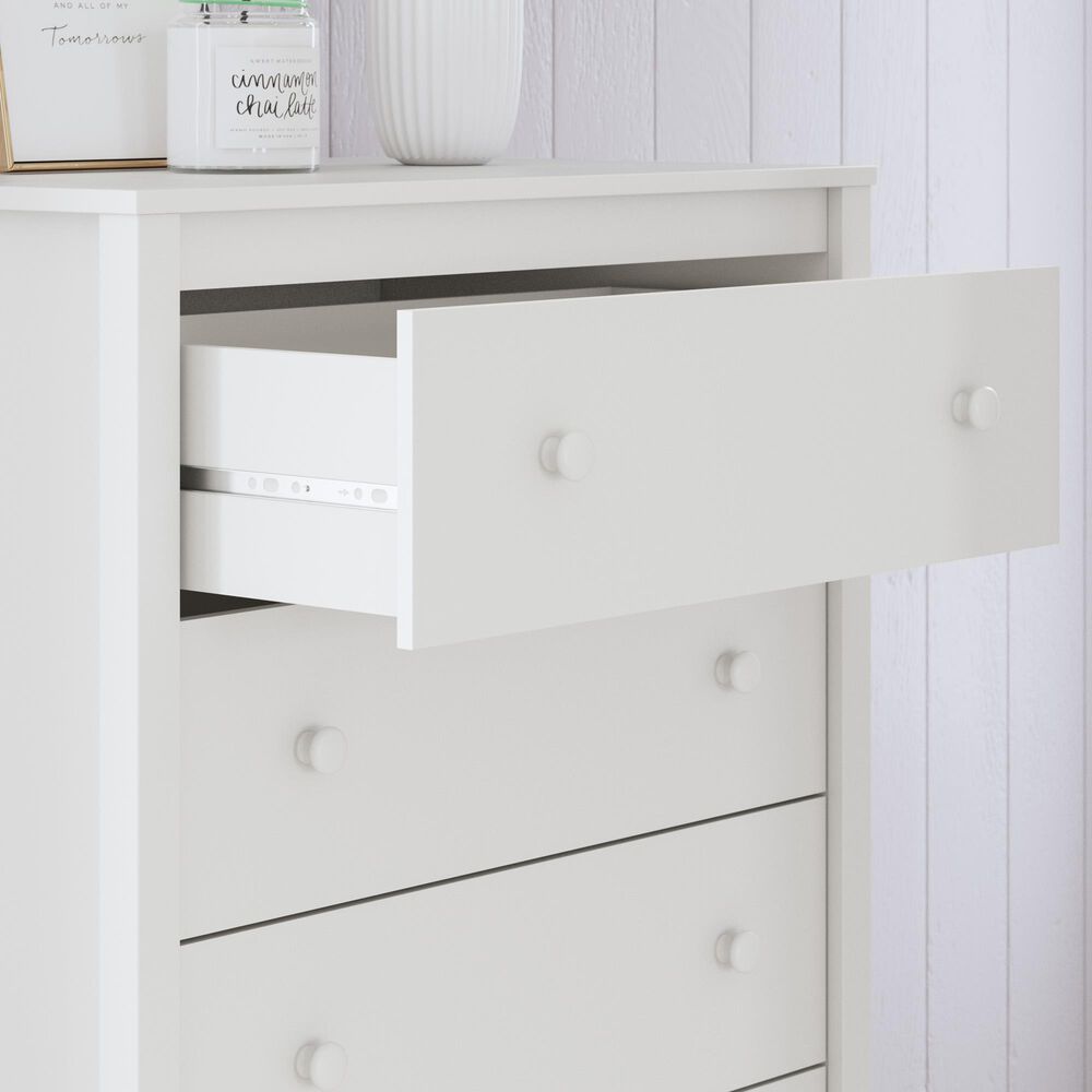 Ashley Hallityn 5-Drawer Chest in Matte White, , large