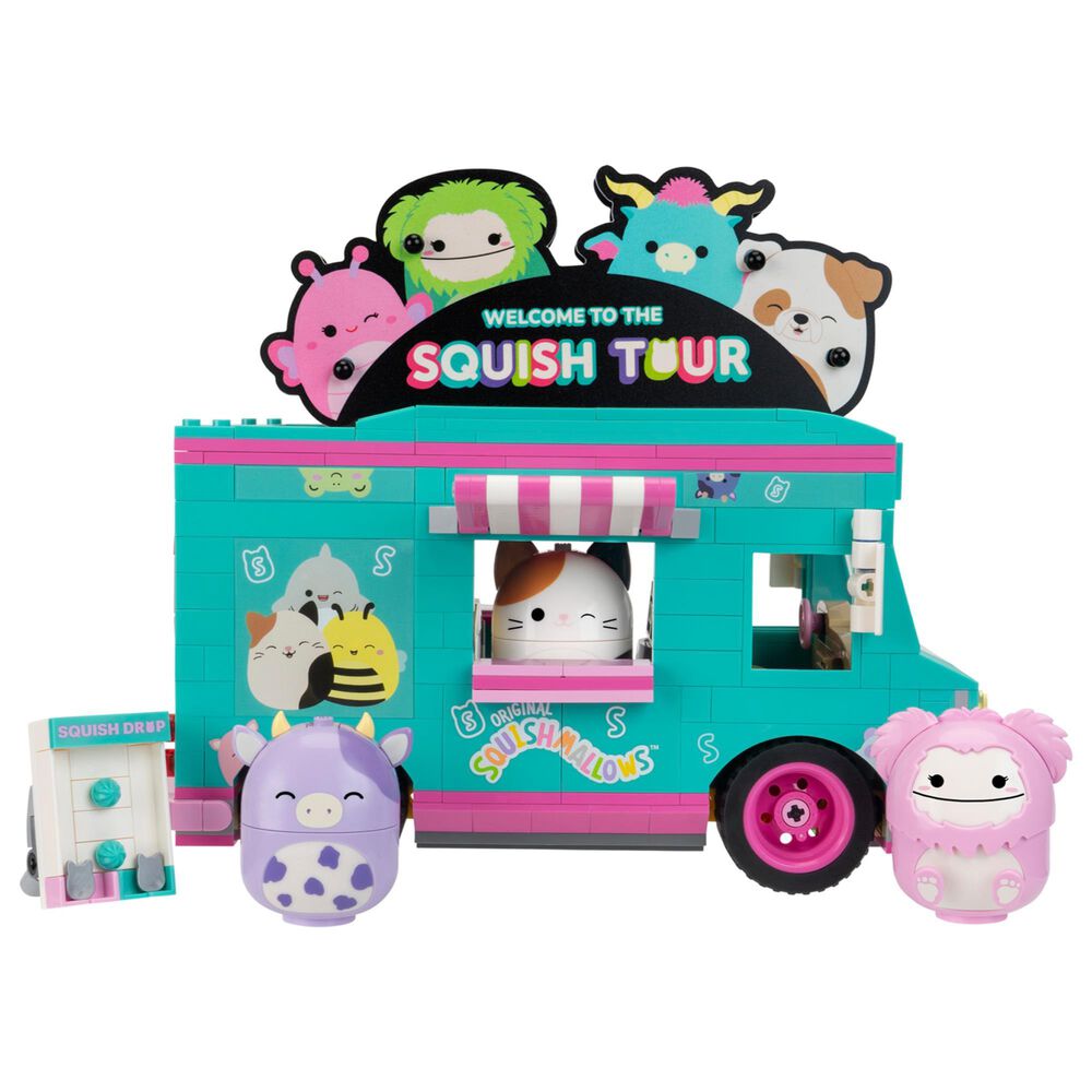 Squishmallow Squish Tour Van Building Set with Cam, Bubba and Brina, , large