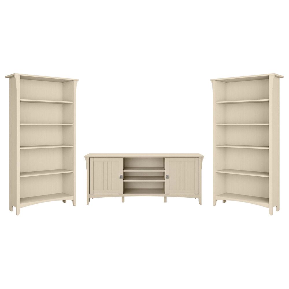 Bush Salinas 65" 3-Piece Entertainment Center in Antique White, , large