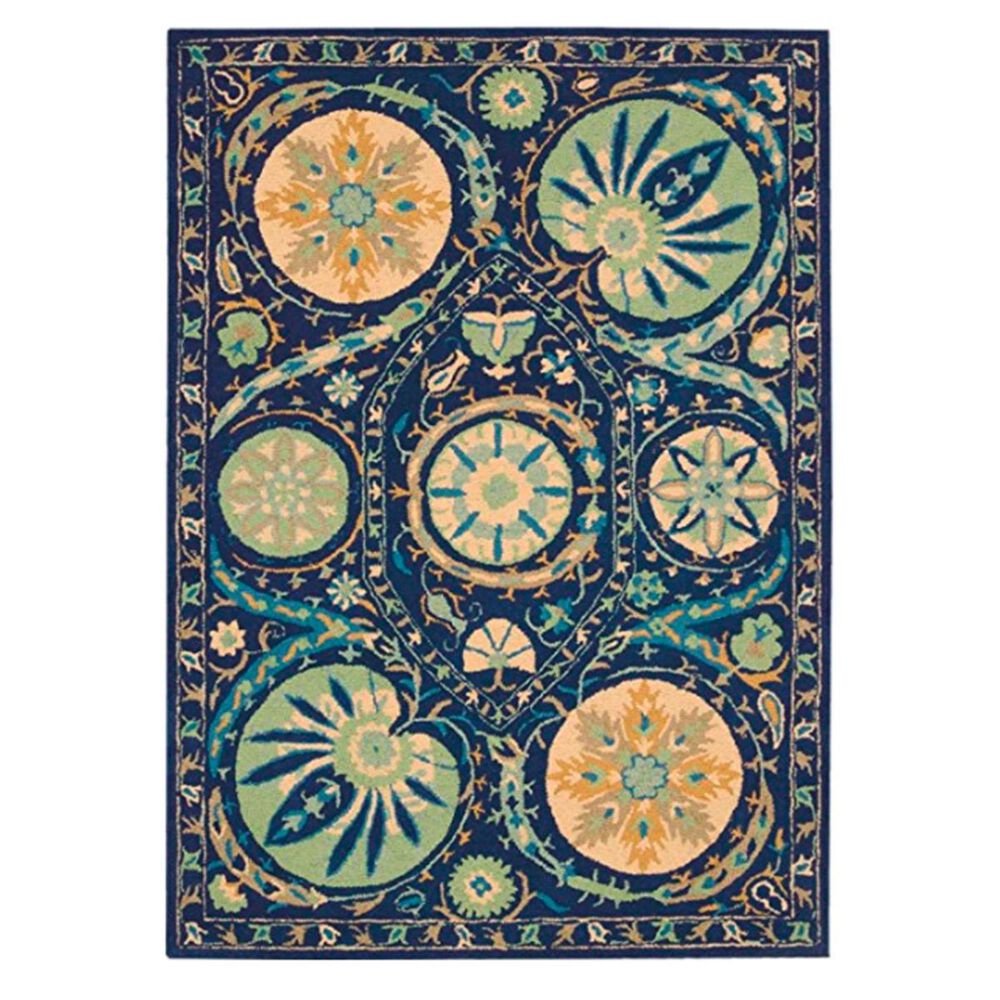Nourison Suzani SUZ04 3'9" x 5'9" Blue Area Rug , , large