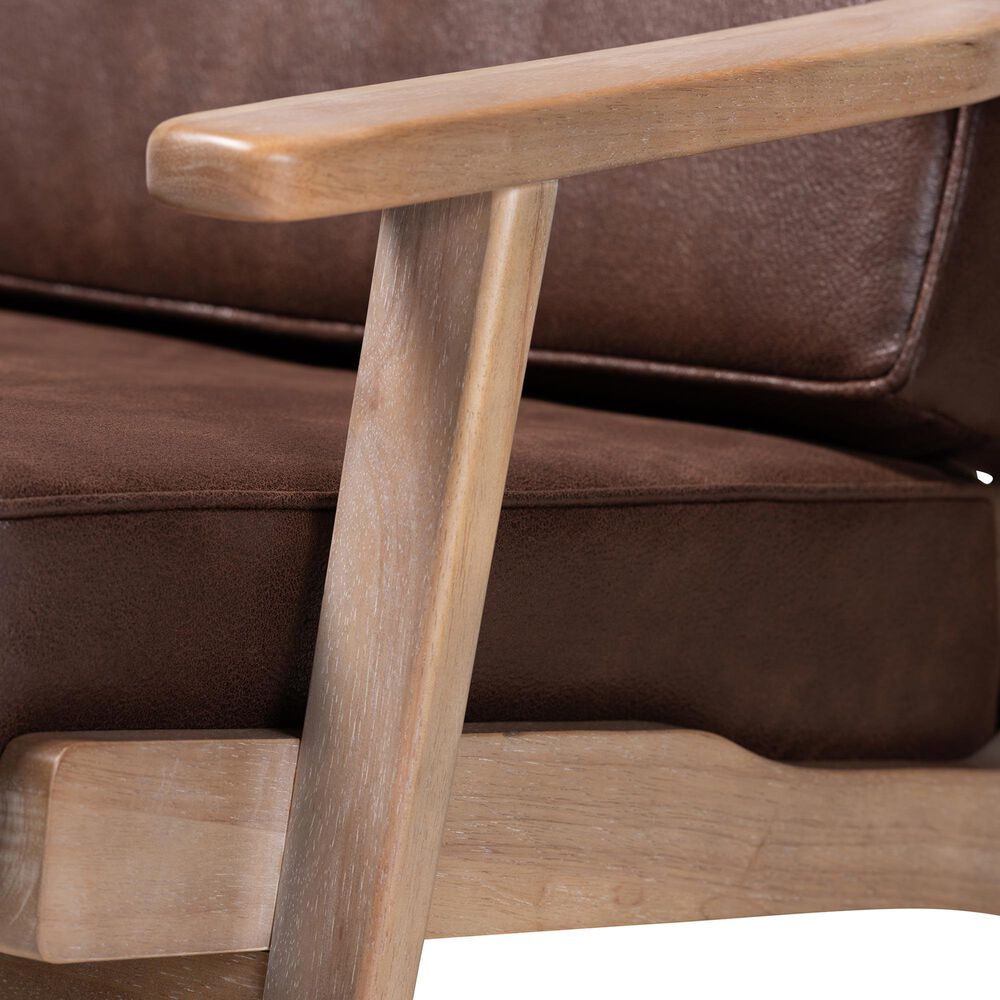 Baxton Studio Sigrid Arm Chair in Dark Brown, , large