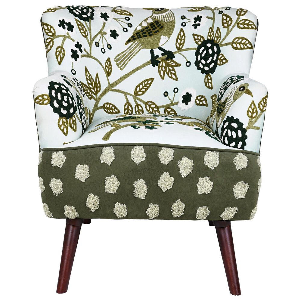 LR Home Matilda Accent Chair in Green and Multicolor, , large