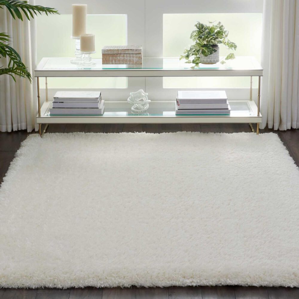 Nourison Luxe Shag LXS01 9&#39; x 12&#39; Ivory Area Rug, , large