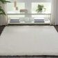 Nourison Luxe Shag LXS01 9" x 12" Ivory Area Rug, , large