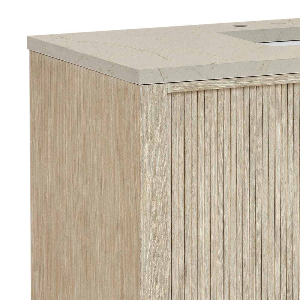 James Martin Vanities Marigot Single 48&quot; Single Vanity in Sun-washed Oak with 3 cm Eternal Marfil Quartz Top, , large