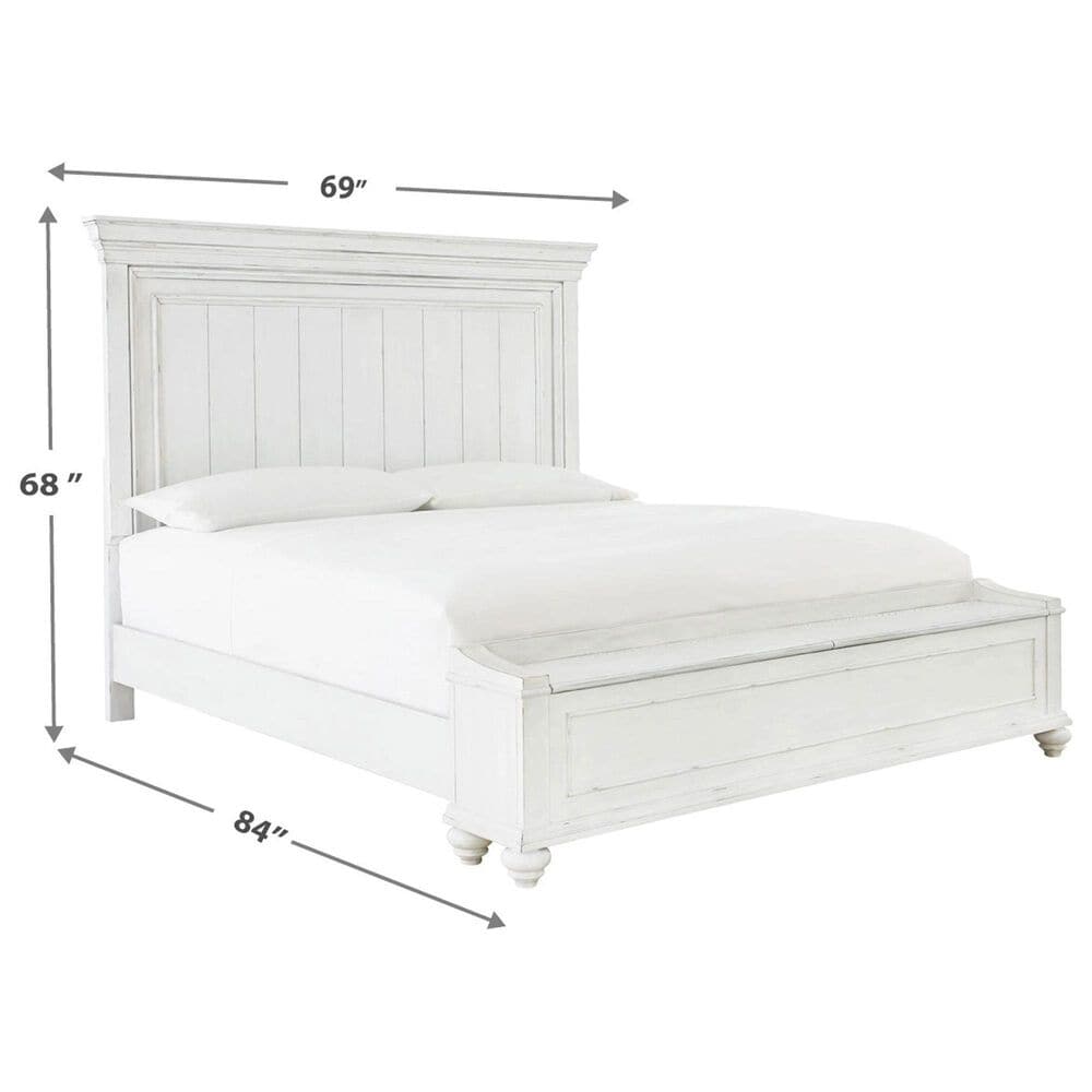 Ashley Kanwyn Queen Storage Bed in Distressed Whitewash, , large