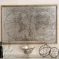 Maple and Jade 48" x 31" World Map Wall Art with Gold Frame in Beige, Black and Gray, , large