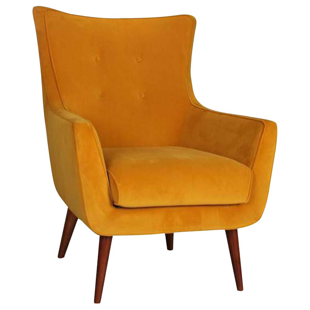 Urban Chic Kato Accent Chair in Velvet Yellow Maize , , large