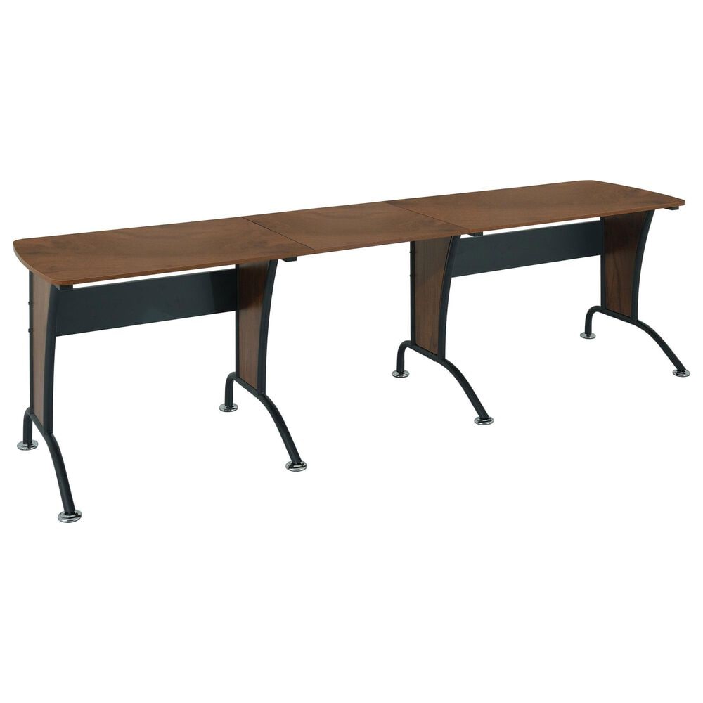 Rta Products Llc Deluxe L-Shaped Desk in Mahogany and Grey, , large
