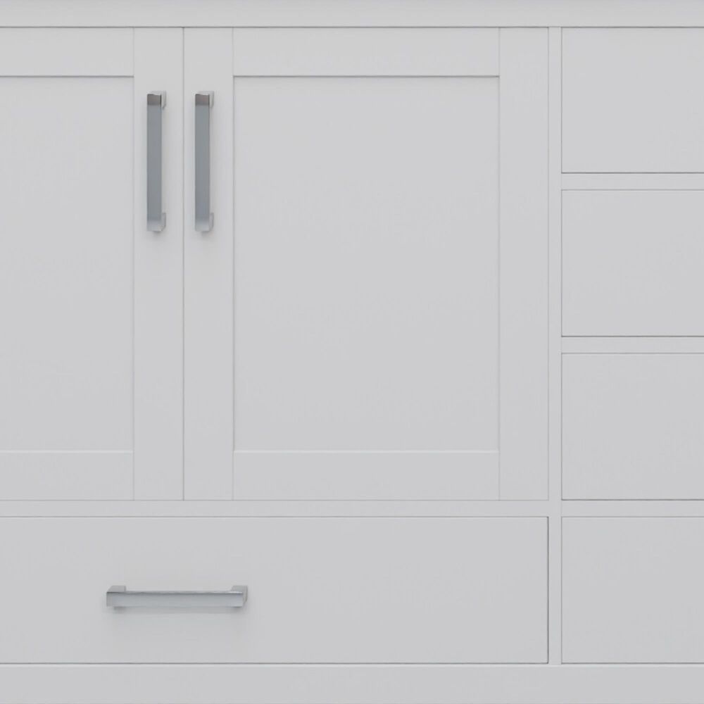 Lexora Home Jacques 80" Double Bathroom Vanity in White with 2 cm White Quartz Top and Rectangular Sinks, , large