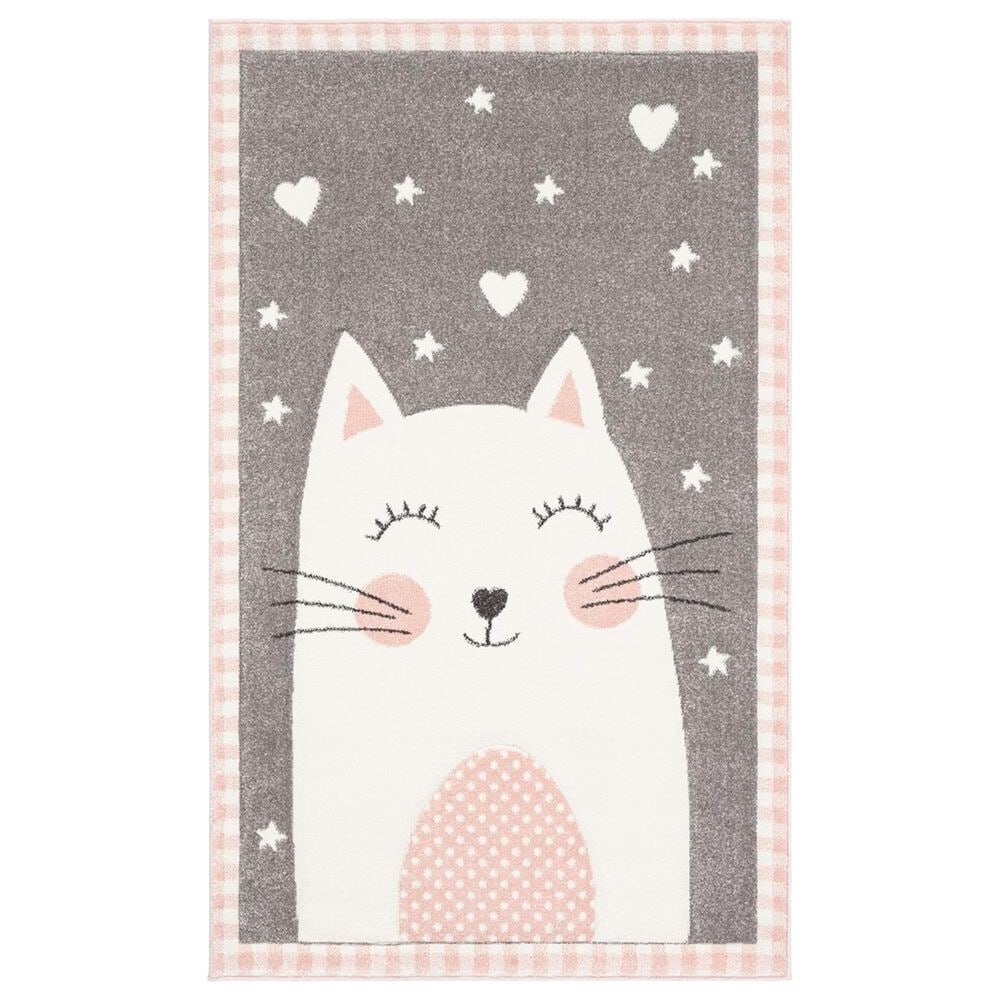 Safavieh Carousel CRK134 3"3" x 5"3" Pink and Grey Kids Area Rug, , large