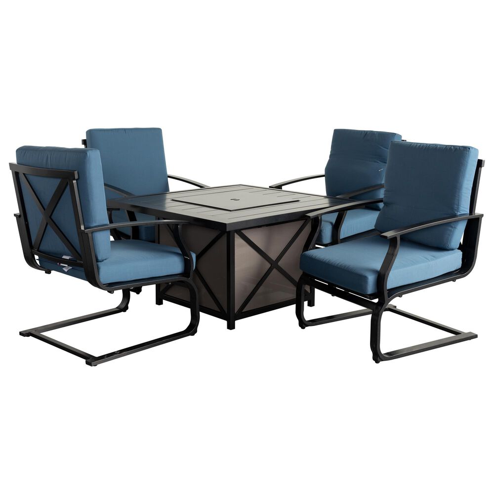 Gathercraft 5 Piece Firepit Set in Black/Blue, , large