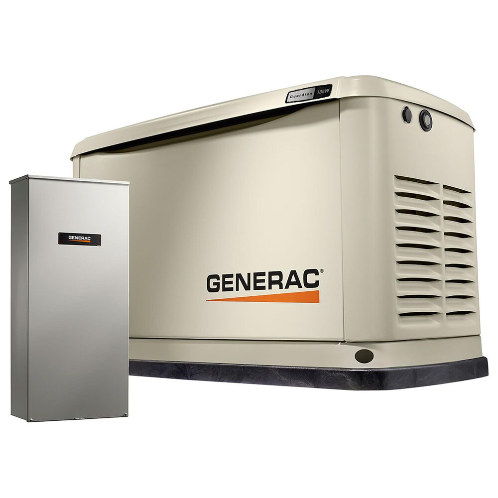 Generac Guardian 13000-Watt Home Backup Generator with 200 Amp Whole House Transfer Switch, , large