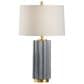 Wildwood Mythos Table Lamp in Slate Gray Crackled Glaze and Gold, , large