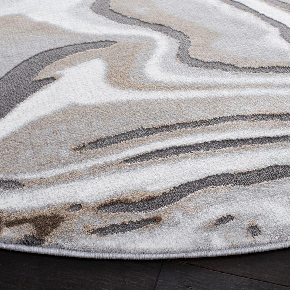 Safavieh Craft CFT843D 6&#39;7&quot; Round Gold and Grey Area Rug, , large
