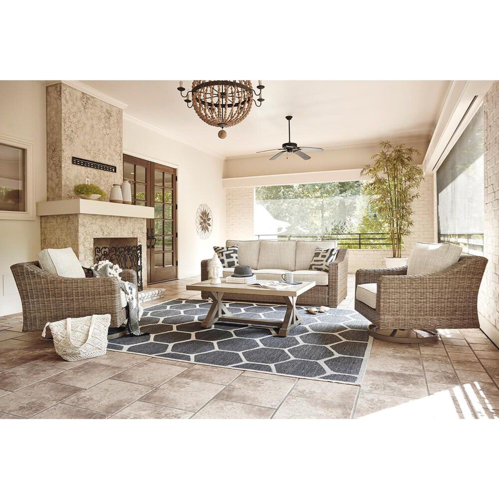 Ashley Beachcroft Sofa in Beige with Accent Pillows, , large