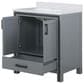 Lexora Home Ziva 30" Single Bathroom Vanity in Dark Grey with 2 cm White Quartz Top and Rectangular Sink, , large
