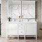 James Martin Vanities Addison 60" Double Bathroom Vanity in Glossy White with 3 cm White Zeus Quartz Top and Rectangular Sinks, , large