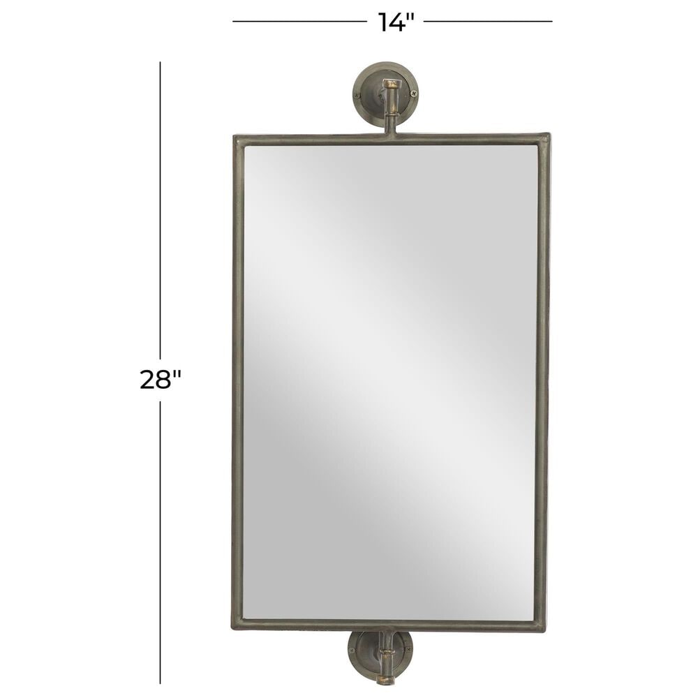 Maple and Jade 28&quot; x 14&quot; Metal Handmade Dimensional Wall Mirror in Matte Black, , large