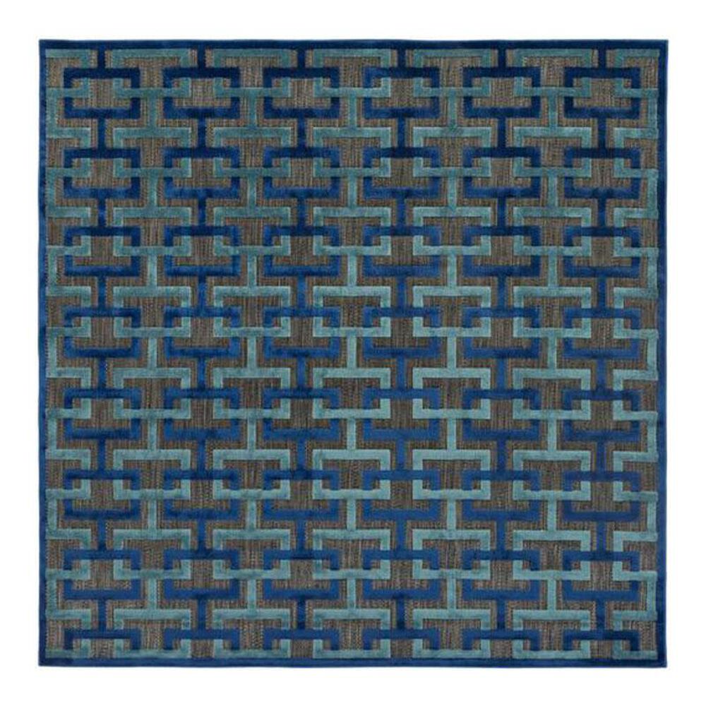 Surya Portera PRT-1059 7"6" Square Navy/Aqua/Black Area Rug, , large