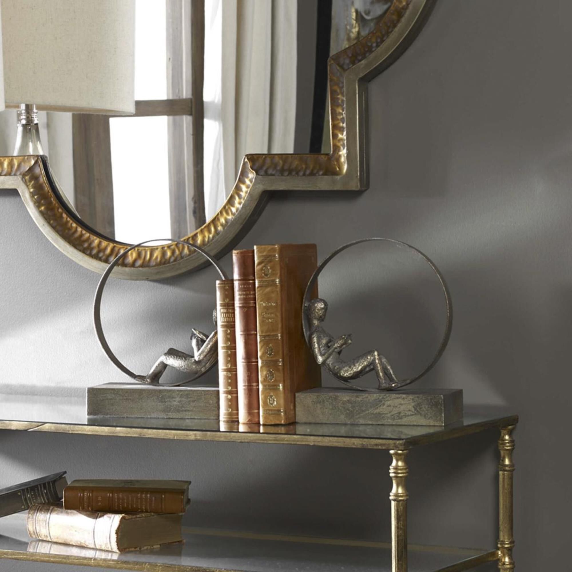 Uttermost Lounging Reader Antique Bookends