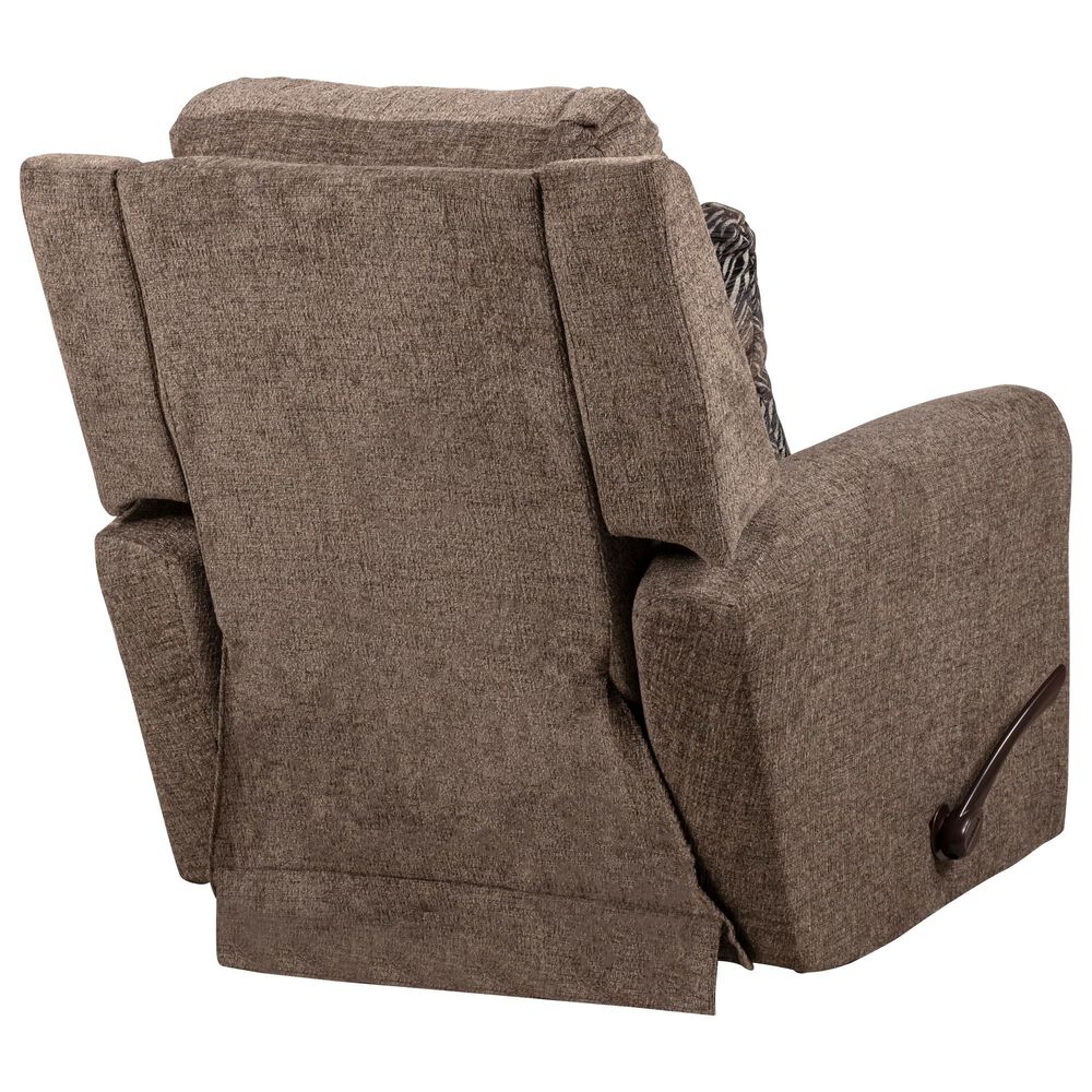 Hartsfield Calvin Manual Rocker Recliner with Toss Pillow in Otter Nebraska Furniture Mart