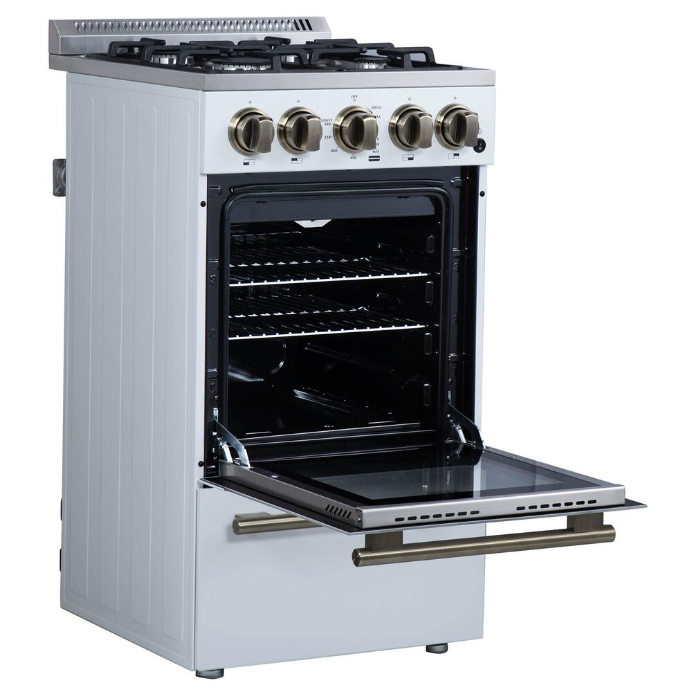 Forno Lamazze 20" Freestanding Gas Range in White, , large