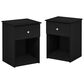 HOMLUX 1-Drawer Modern Nightstand with Knob Handle in Black Oak (Set of 2), , large